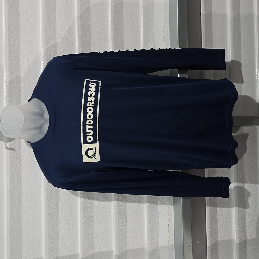 Hanes Outdoors 360° Blue Long Sleeve Cool Dri Shirt Size Medium